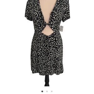 Free People Black and White Mini Dress